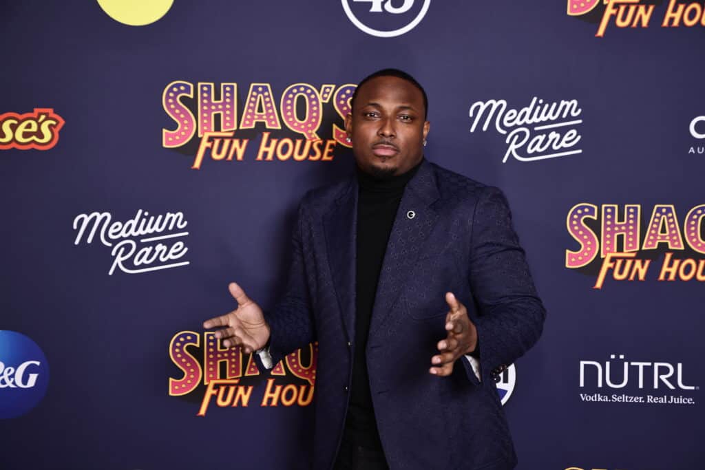 LAS VEGAS, NEVADA - FEBRUARY 09: LeSean McCoy attends 'Shaq's Fun House' at XS nightclub at Encore Las Vegas on February 09, 2024 in Las Vegas, Nevada.